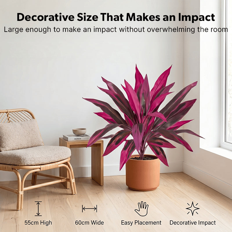 🔥 LAST DAY 50% OFF! 🏡🌿Artificial Red Cordyline Ti Plant – No-Fuss Year-Round Vibrant Foliage!