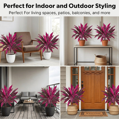 🔥 LAST DAY 50% OFF! 🏡🌿Artificial Red Cordyline Ti Plant – No-Fuss Year-Round Vibrant Foliage!
