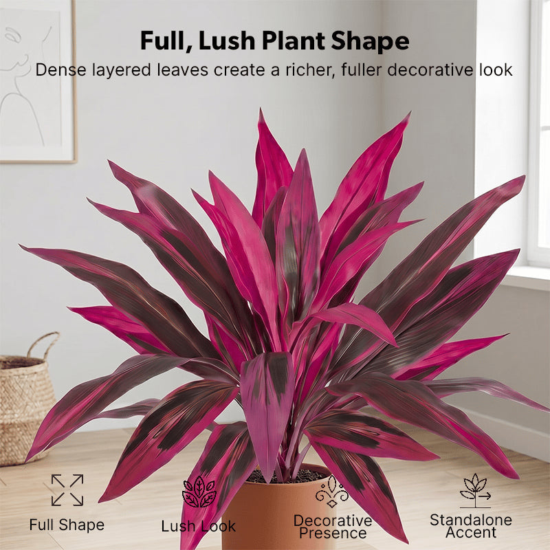🔥 LAST DAY 50% OFF! 🏡🌿Artificial Red Cordyline Ti Plant – No-Fuss Year-Round Vibrant Foliage!