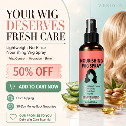 🔥LAST DAY SALE 49% OFF - Lightweight No-Rinse Nourishing Wig Spray💨