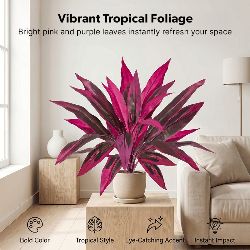 🔥 LAST DAY 50% OFF! 🏡🌿Artificial Red Cordyline Ti Plant – No-Fuss Year-Round Vibrant Foliage!
