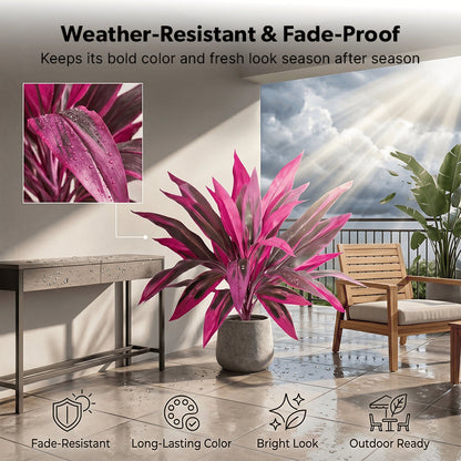 🔥 LAST DAY 50% OFF! 🏡🌿Artificial Red Cordyline Ti Plant – No-Fuss Year-Round Vibrant Foliage!