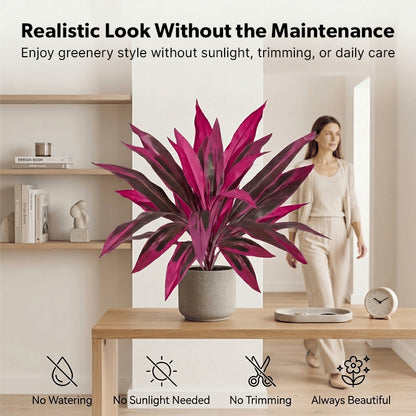 🔥 LAST DAY 50% OFF! 🏡🌿Artificial Red Cordyline Ti Plant – No-Fuss Year-Round Vibrant Foliage!